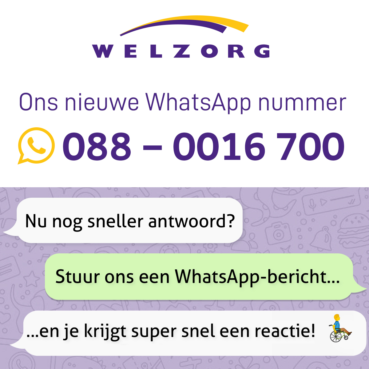 Ons nieuwe WhatsApp-nummer