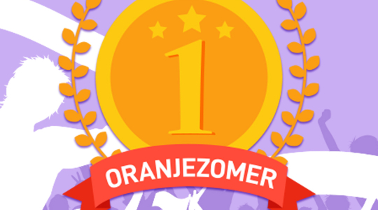 Oranje zomeractie aangepaste auto