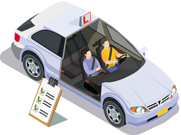 Proefles aangepast rijbewijs